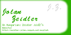 jolan zeidler business card